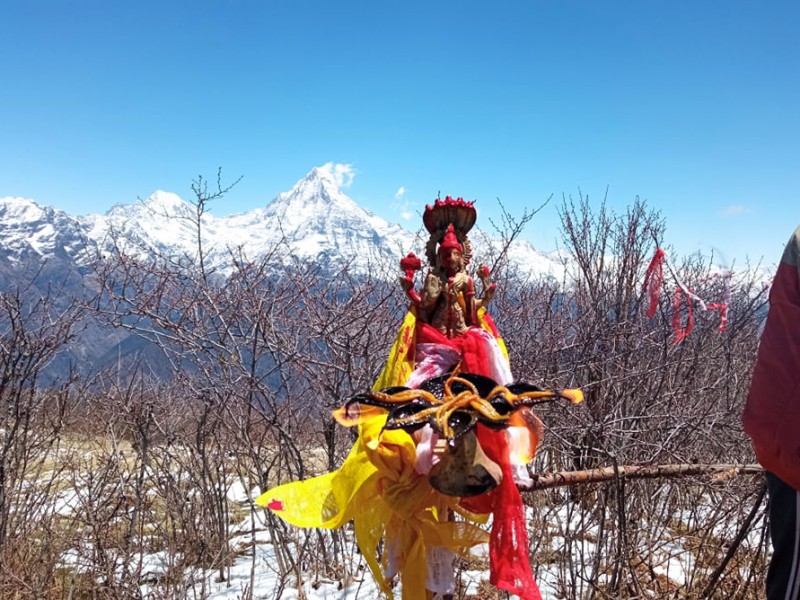 झार्लेगोठमा विष्णुको मुर्ती स्थापना